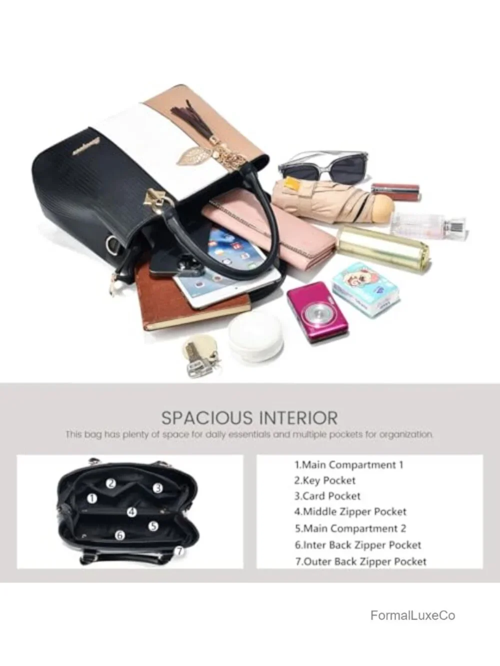 PU Leather Satchel Handbag for Women Crossbody Tote Shoulder Bag